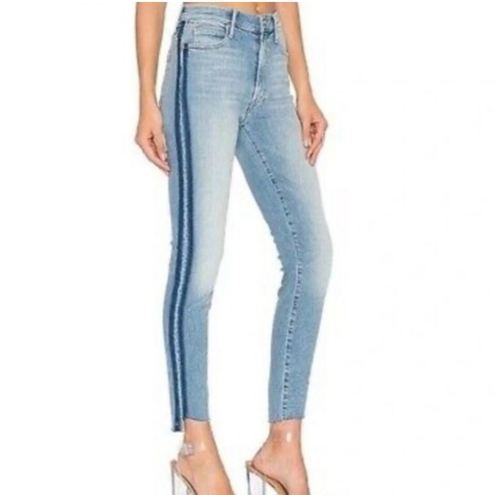 Mother Stunner Zip Ankle Step Fray In Light Kitty Racer